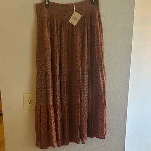 Faherty Rust Maxi Skirt